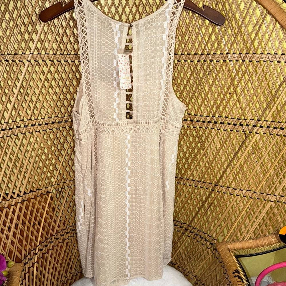 Free People Wherever You Go Mini Dress Ivory Size 6 - Picture 15 of 16